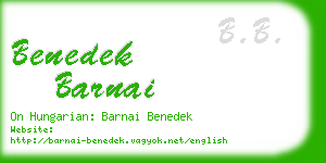 benedek barnai business card